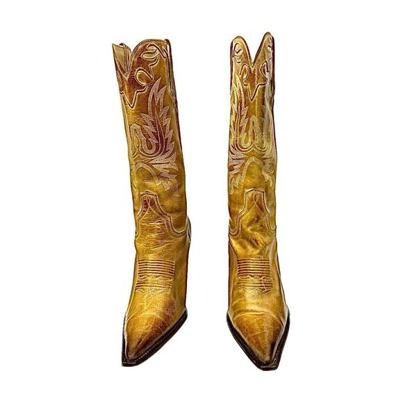 Lucchese Charlie 1 Horse Cowboy Boots Tan Leather Women’s 10 B I-4565 Rare - Picture 8 of 16